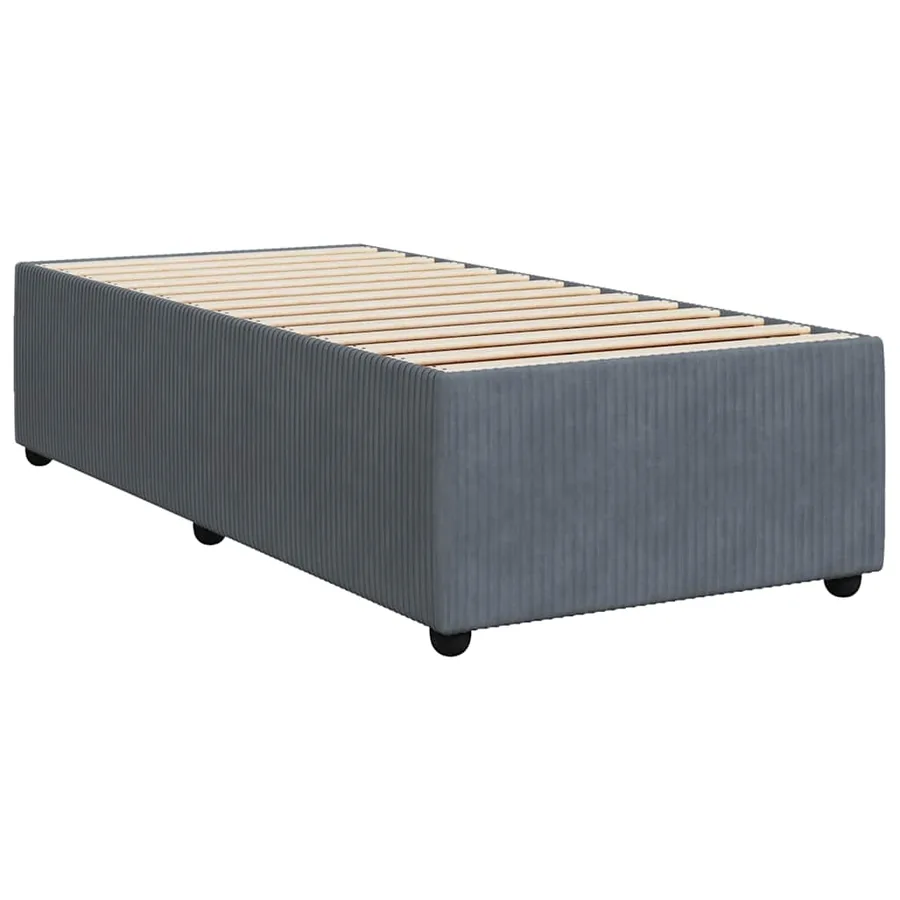 Sommier à lattes de lit et matelas Gris foncé 80x200 cm Velours - 9