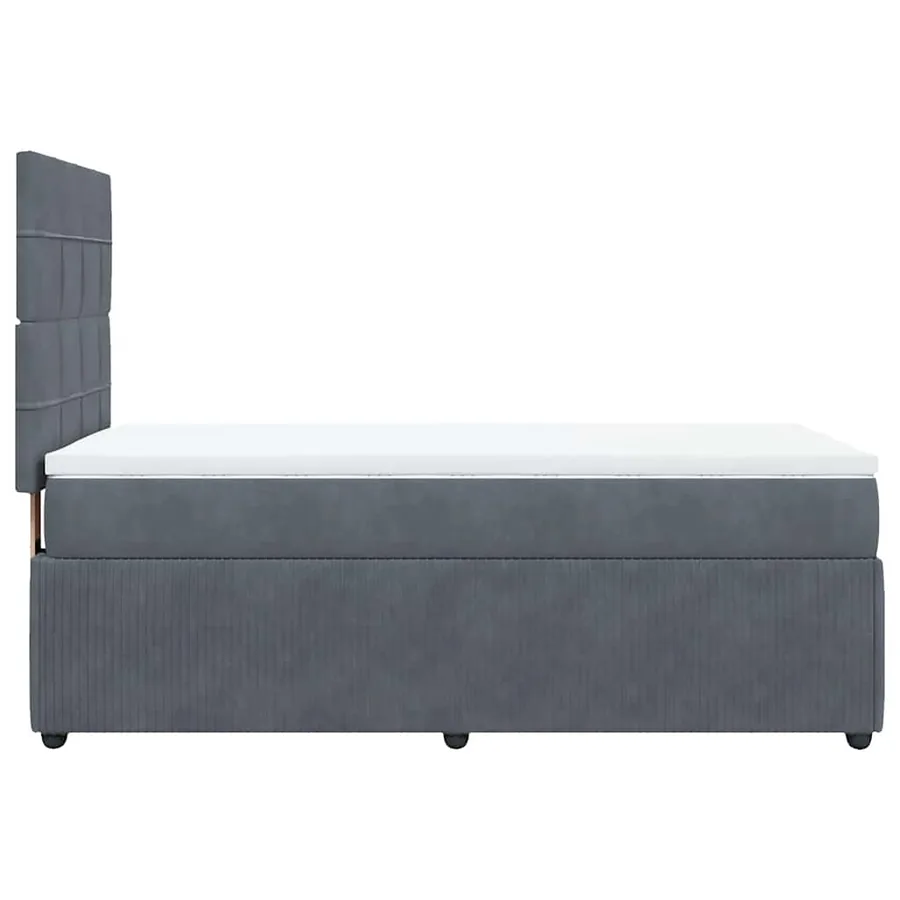 Sommier à lattes de lit et matelas Gris foncé 80x200 cm Velours - 5