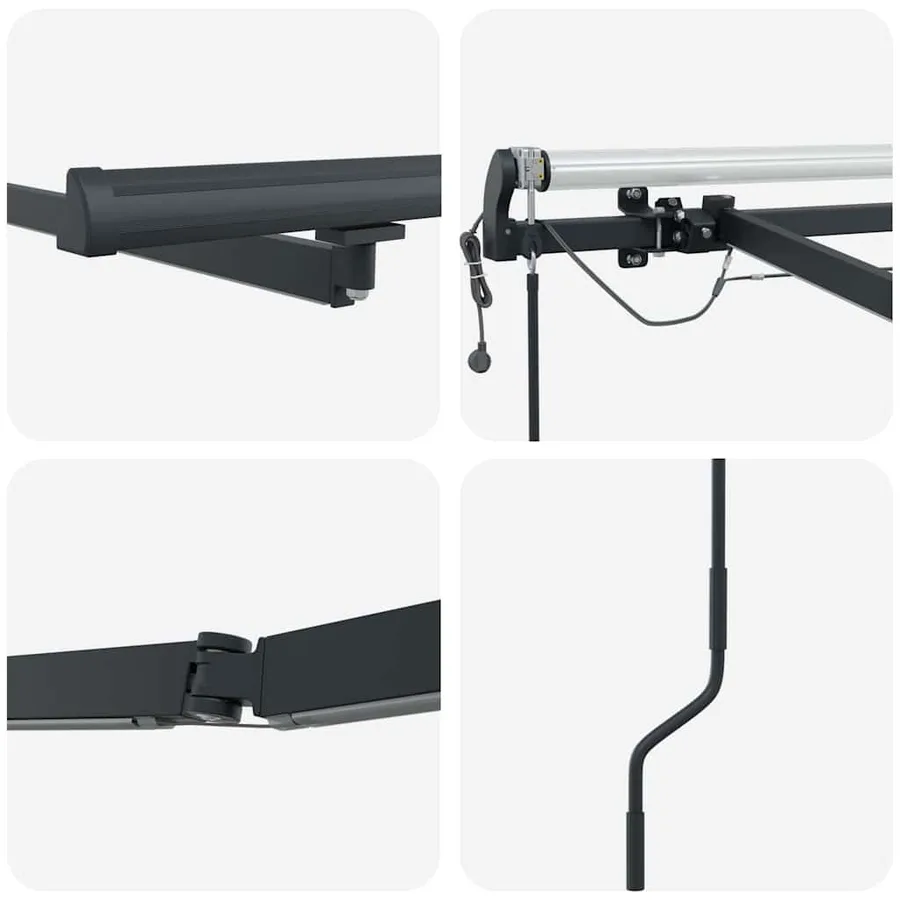 Cadre d'auvent Anthracite 600 × 350 cm Aluminium - 9