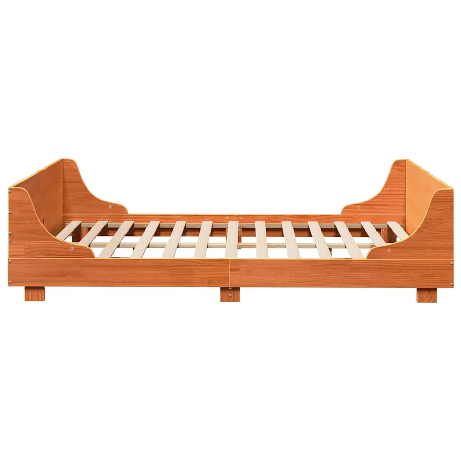 Cadre de lit sans matelas cire marron 120x200cm bois pin massif - 5