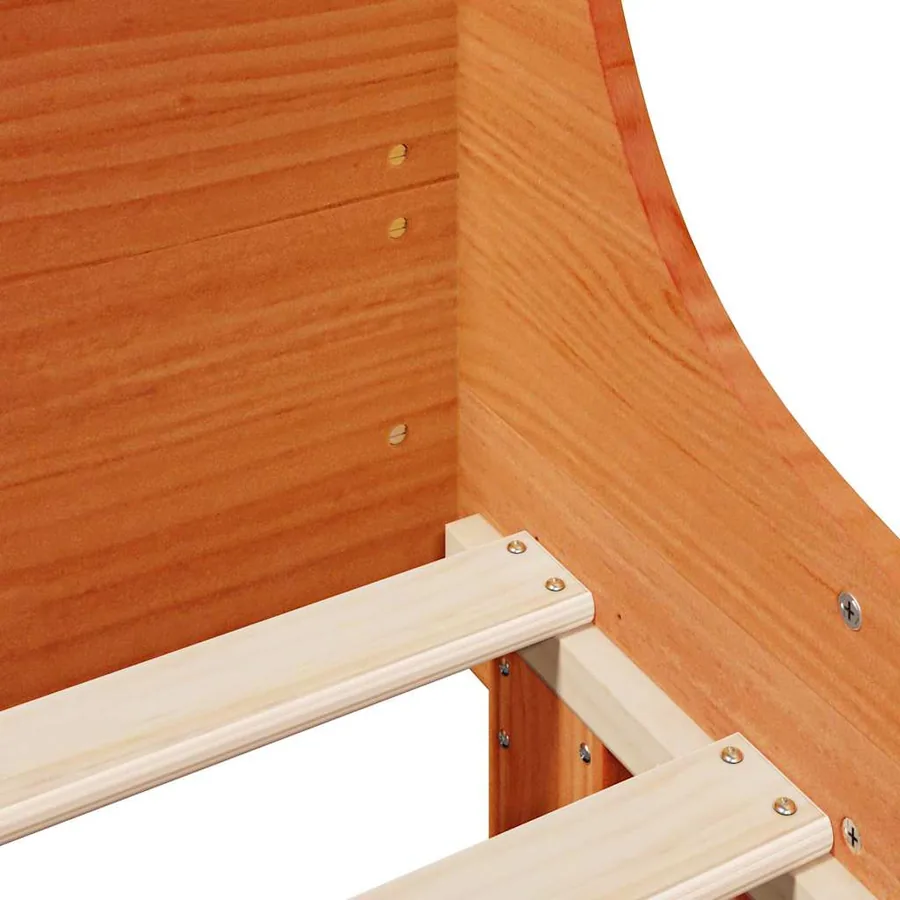 Cadre de lit sans matelas cire marron 120x200cm bois pin massif - 7