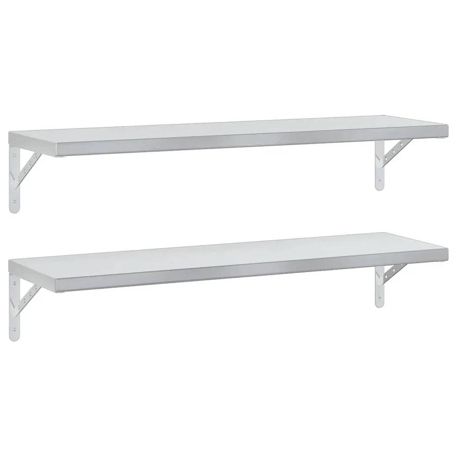 Étagères murales 2 pcs 100x30 cm argenté acier inoxydable - 2