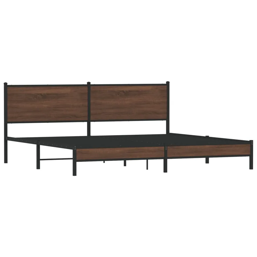 Cadre de lit en métal sans matelas chêne marron 200x200 cm - 3