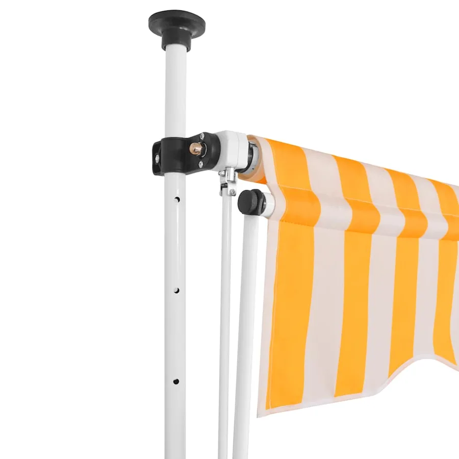 Auvent rétractable manuel 150 cm Rayures oranges et blanches - 2