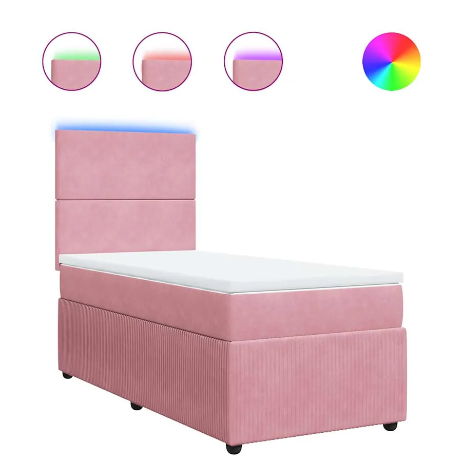 Sommier à lattes de lit et matelas Rose 80x200 cm Velours - 2