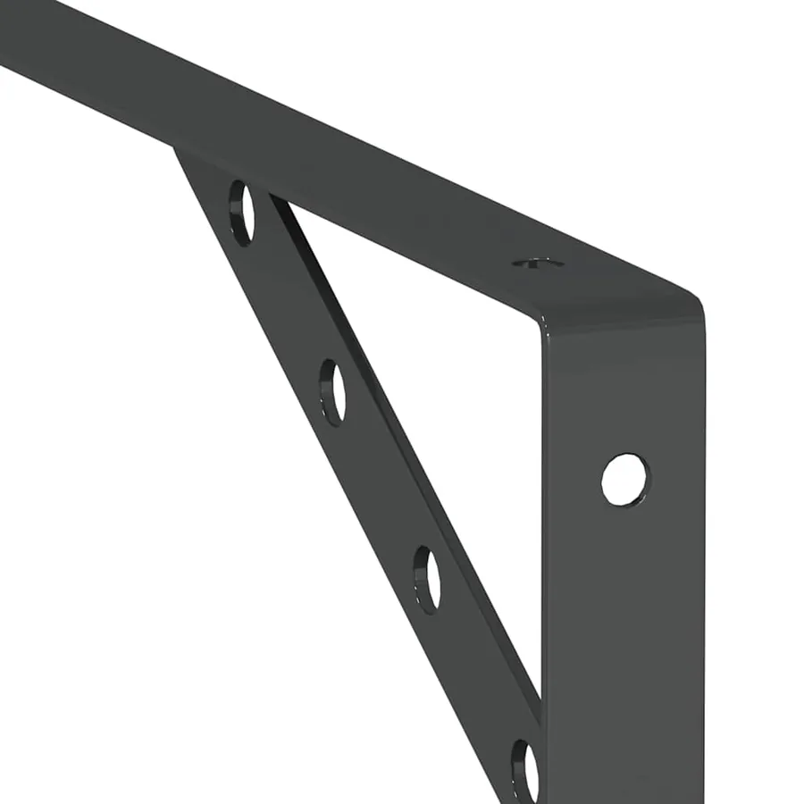 Supports d'étagères 4 pcs 30x2,5x15,5 cm noir acier inoxydable - 10