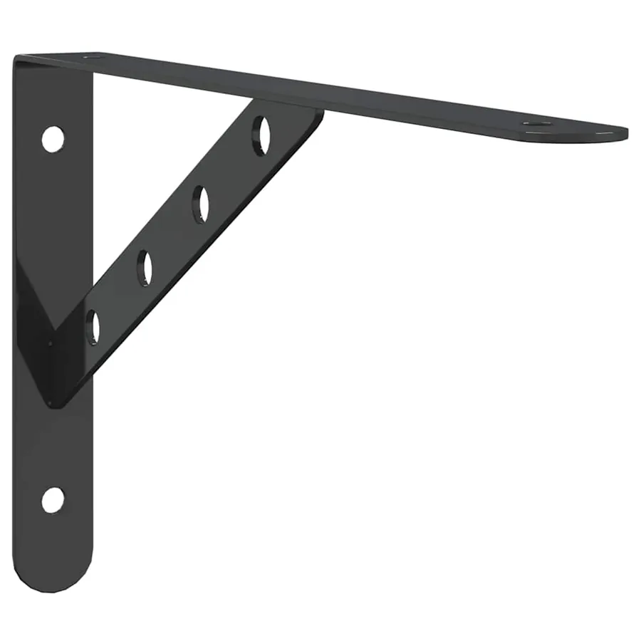 Supports d'étagères 4 pcs 30x2,5x15,5 cm noir acier inoxydable - 3