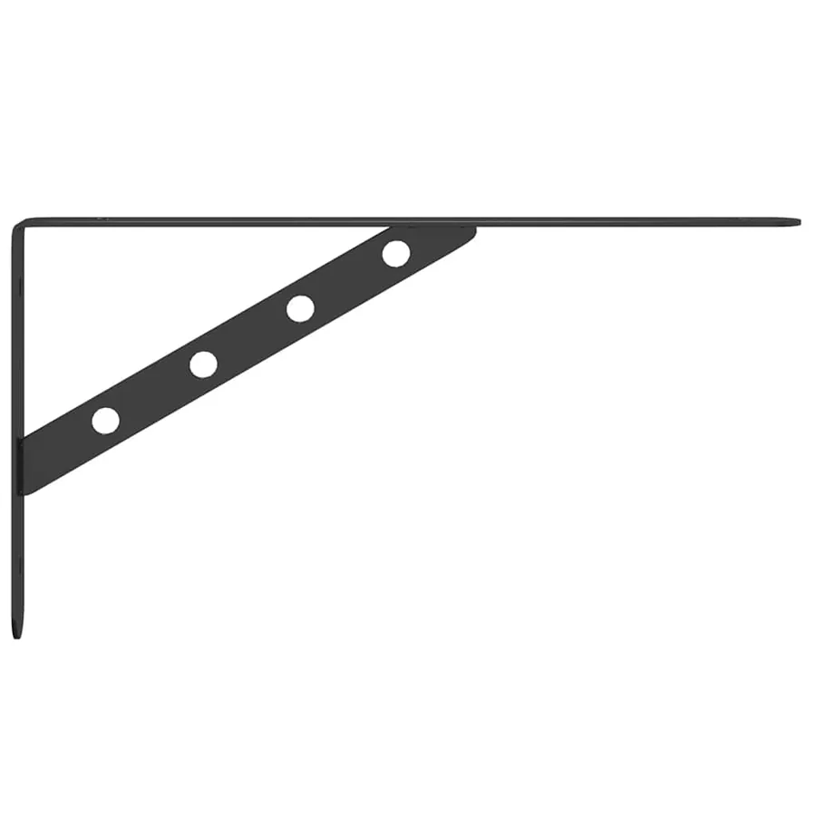 Supports d'étagères 4 pcs 30x2,5x15,5 cm noir acier inoxydable - 7