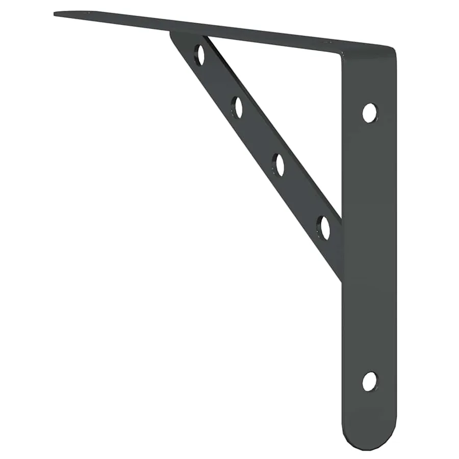 Supports d'étagères 4 pcs 30x2,5x15,5 cm noir acier inoxydable - 8