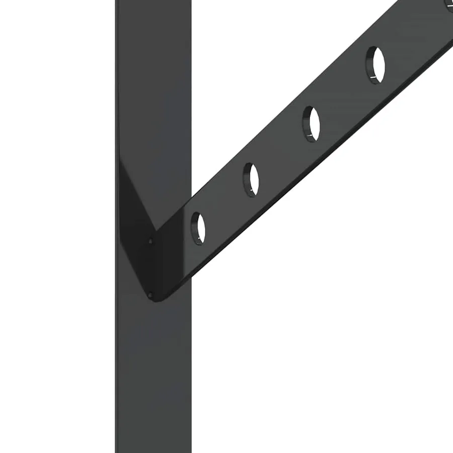 Supports d'étagères 4 pcs 30x2,5x15,5 cm noir acier inoxydable - 9