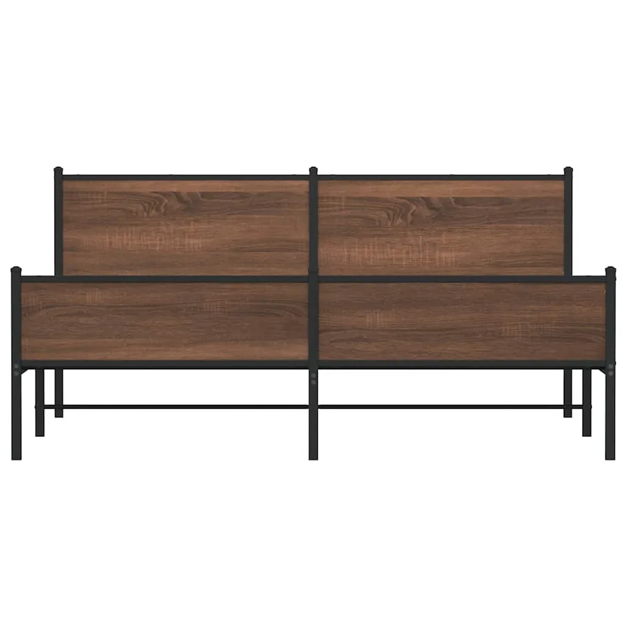 Cadre de lit en métal sans matelas chêne marron 180x200 cm - 5