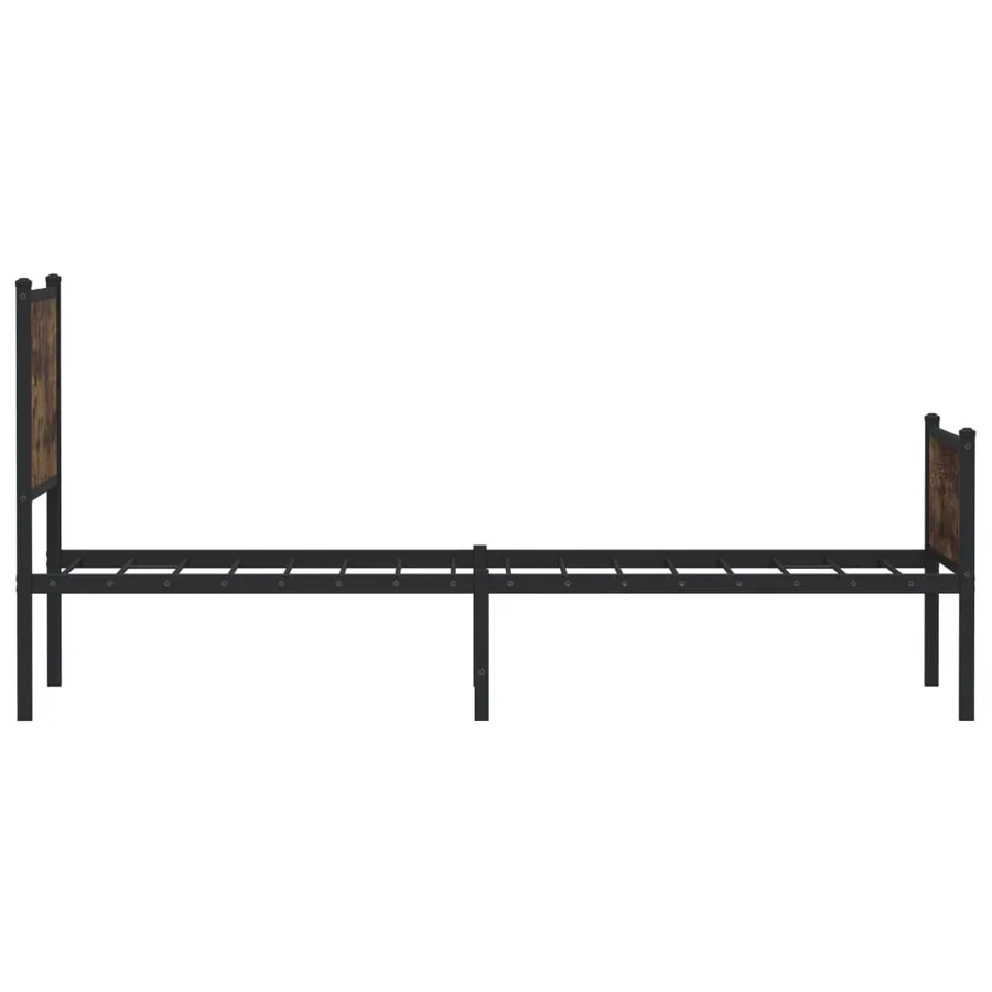 Cadre de lit en métal sans matelas chêne fumé 90x200 cm - 6
