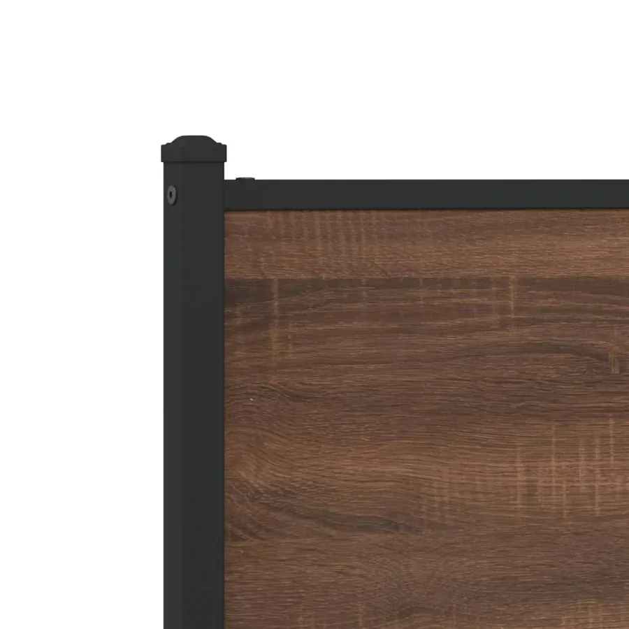 Cadre de lit en métal sans matelas chêne marron 90x190 cm - 9