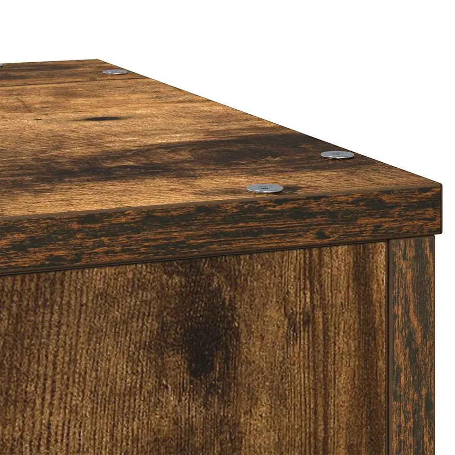 Support pour plantes chêne fumé 33x33x100 cm bois d'ingénierie - 7