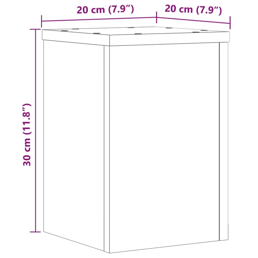 Supports pour plantes 2 pcs chêne sonoma bois d'ingénierie - 8