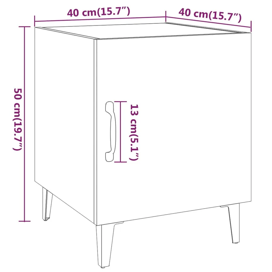 Tables de chevet 2 pcs Blanc Bois d'ingénierie - 10