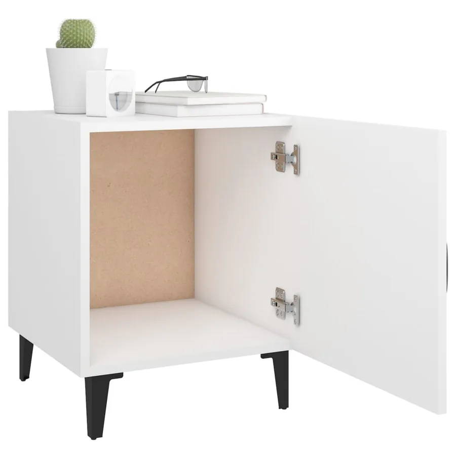Tables de chevet 2 pcs Blanc Bois d'ingénierie - 8
