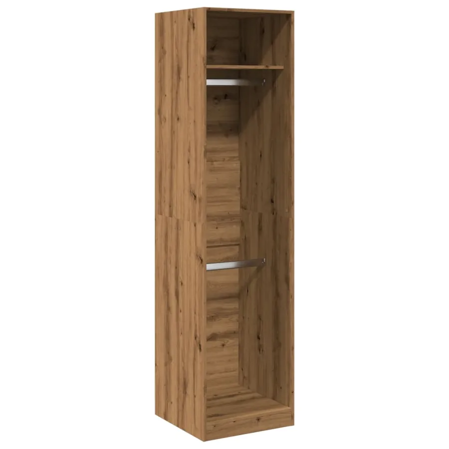Garde-robe chêne artisanal 50x50x200 cm bois d'ingénierie - 2