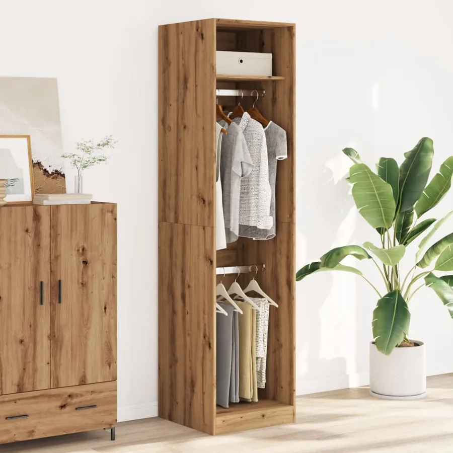 Garde-robe chêne artisanal 50x50x200 cm bois d'ingénierie - 3