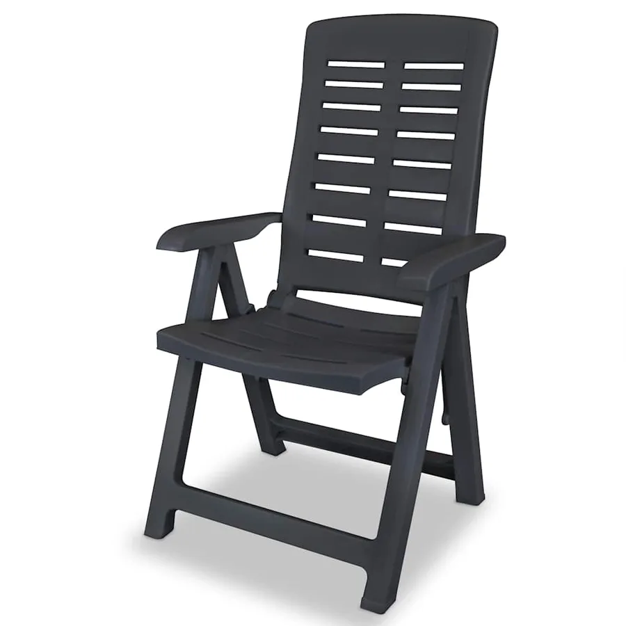 Chaises inclinables de jardin lot de 6 Plastique Anthracite - 3