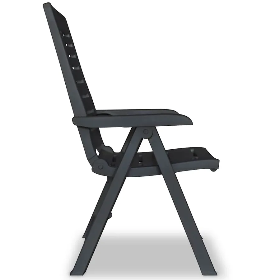 Chaises inclinables de jardin lot de 6 Plastique Anthracite - 5
