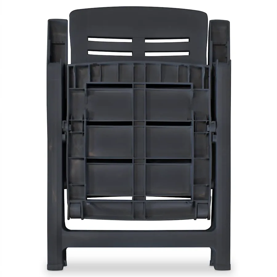 Chaises inclinables de jardin lot de 6 Plastique Anthracite - 6