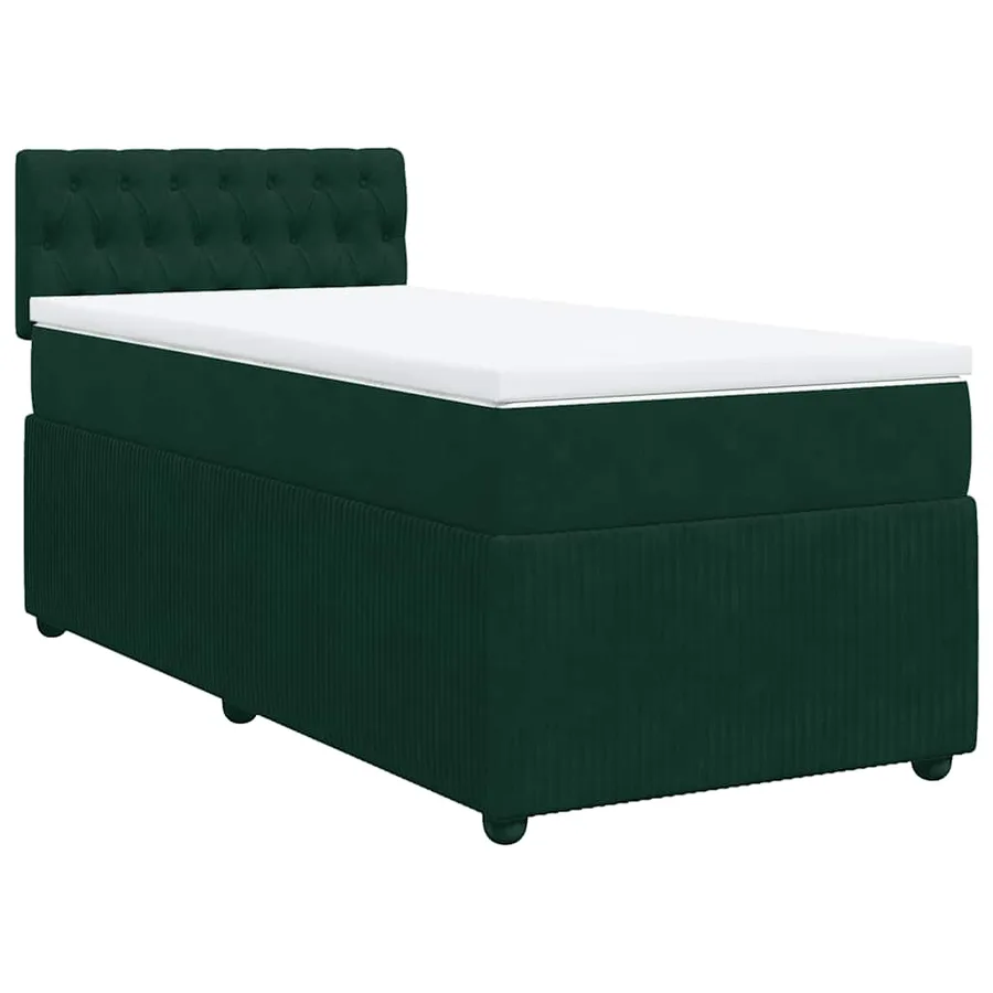 Sommier à lattes de lit et matelas Vert foncé 80x200 cm Velours - 3
