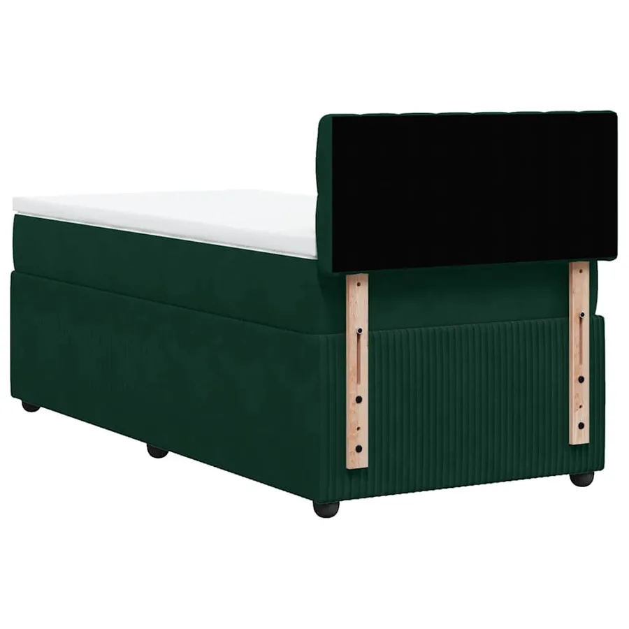 Sommier à lattes de lit et matelas Vert foncé 80x200 cm Velours - 8