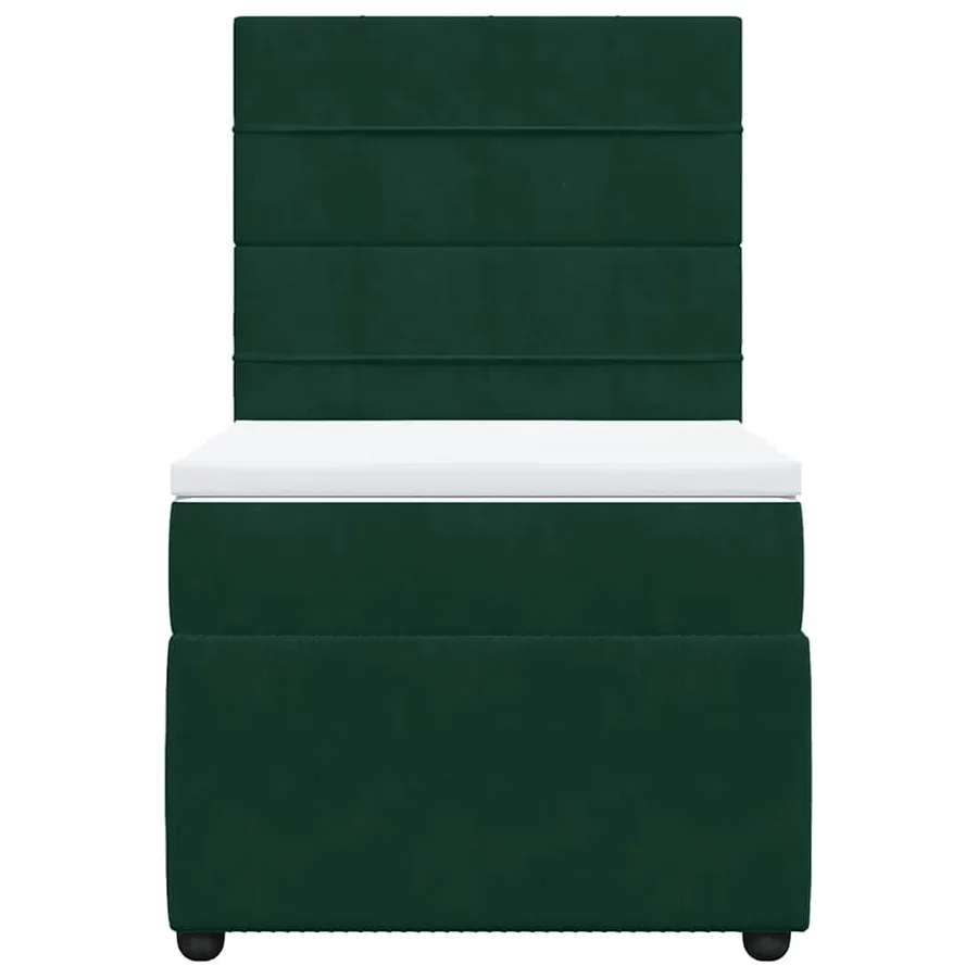 Sommier à lattes de lit et matelas Vert foncé 80x200 cm Velours - 4
