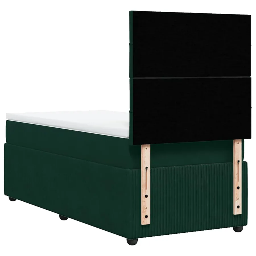 Sommier à lattes de lit et matelas Vert foncé 80x200 cm Velours - 6