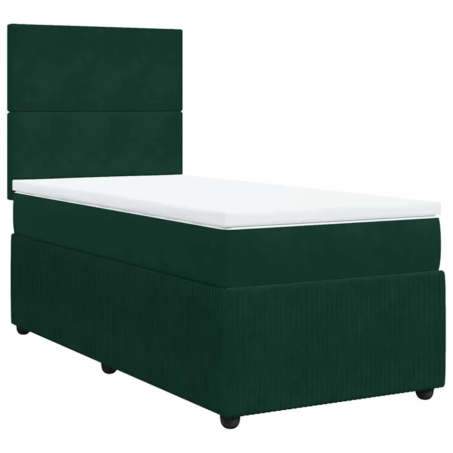 Sommier à lattes de lit et matelas Vert foncé 80x200 cm Velours - 2