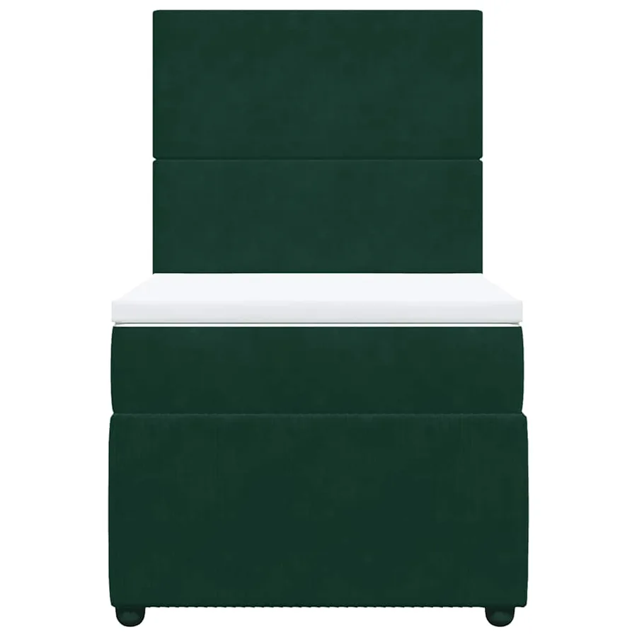 Sommier à lattes de lit et matelas Vert foncé 80x200 cm Velours - 4