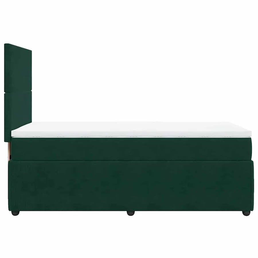 Sommier à lattes de lit et matelas Vert foncé 80x200 cm Velours - 5