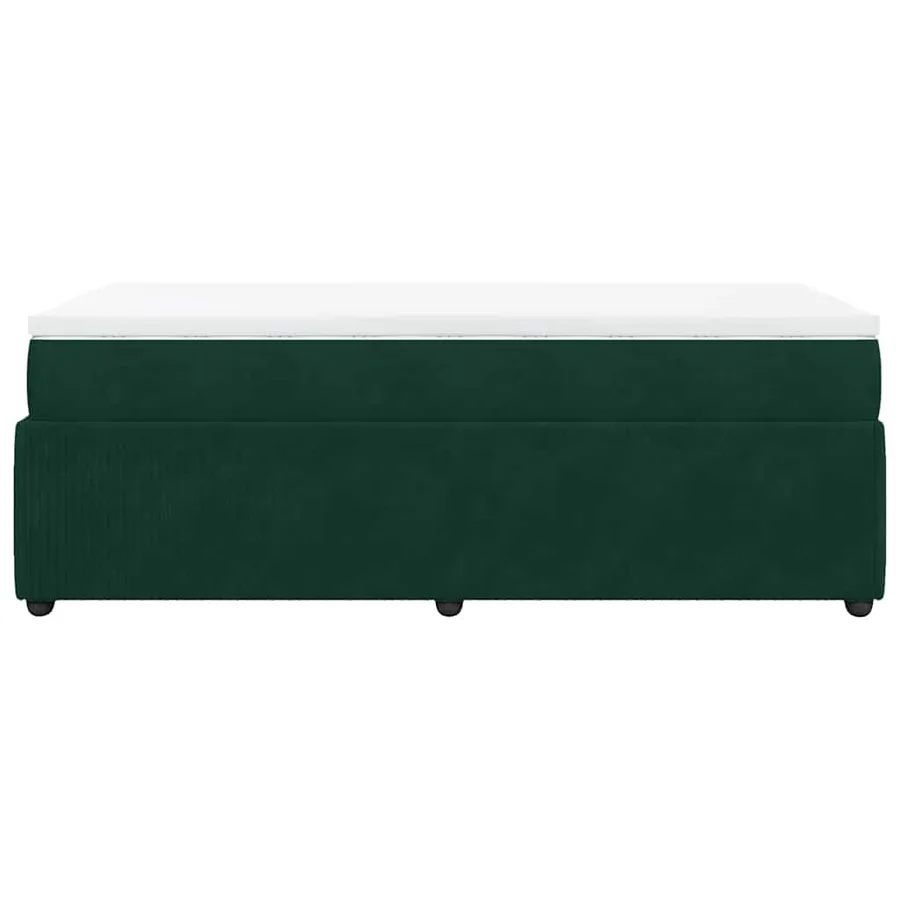 Sommier à lattes de lit et matelas Vert foncé 80x200 cm Velours - 8