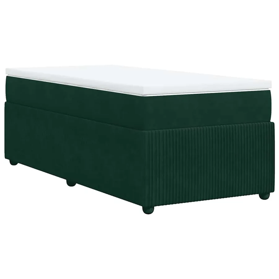 Sommier à lattes de lit et matelas Vert foncé 80x200 cm Velours - 9