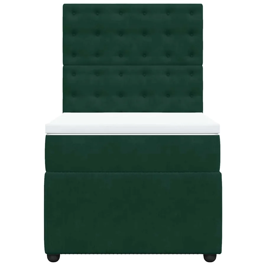 Sommier à lattes de lit et matelas Vert foncé 80x200 cm Velours - 6