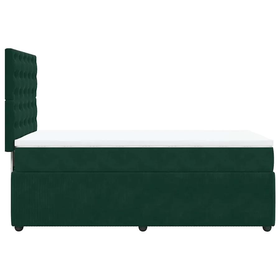 Sommier à lattes de lit et matelas Vert foncé 80x200 cm Velours - 7