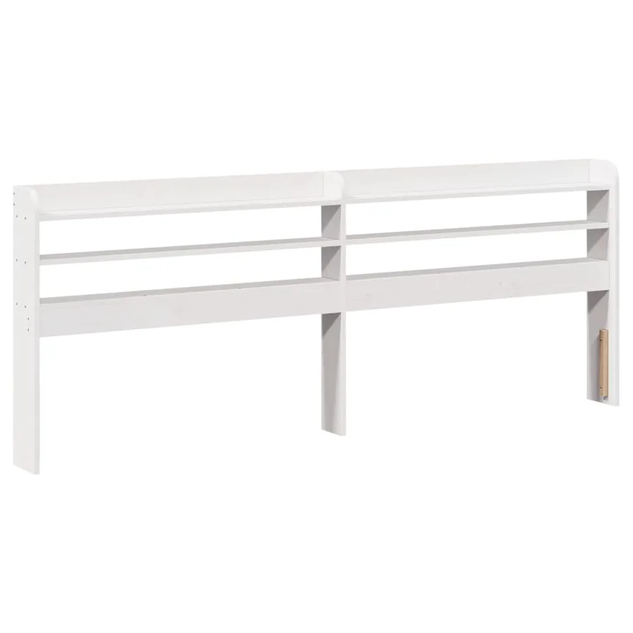 Cadre de lit sans matelas blanc 200x200 cm bois massif de pin - 8