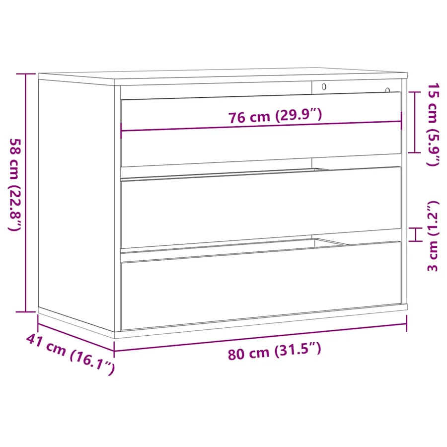 Commode d'angle blanc 80x41x58 cm bois d'ingénierie - 8