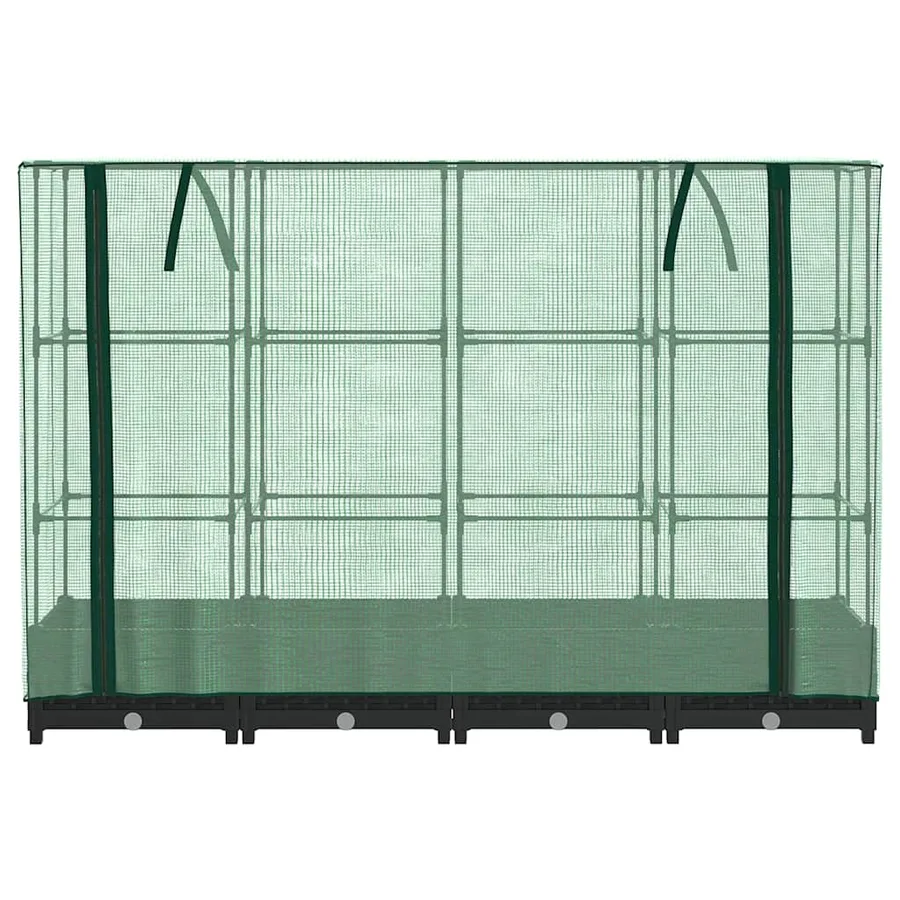 Lit surélevé avec housse de serre aspect rotin 160 x 40 x 123 cm - 4