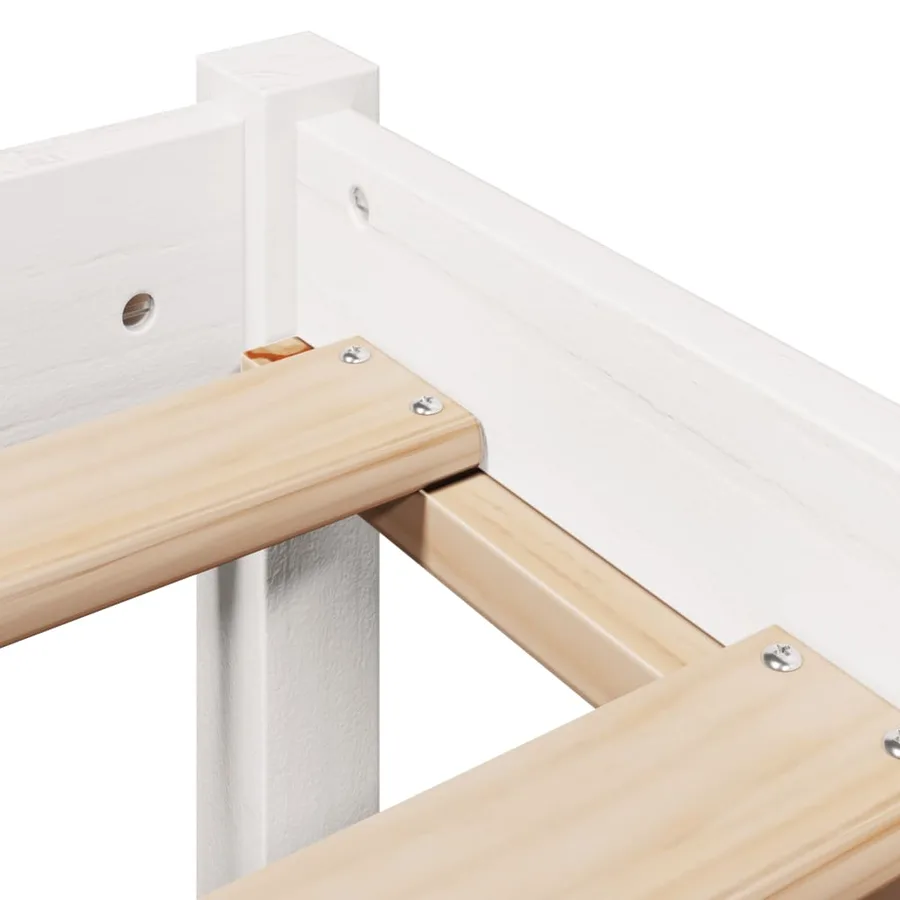 Cadre de lit sans matelas blanc 140x200 cm bois de pin massif - 9