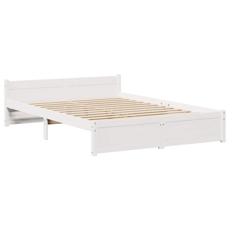 Cadre de lit avec tête de lit sans matelas blanc 140x190 cm - 5
