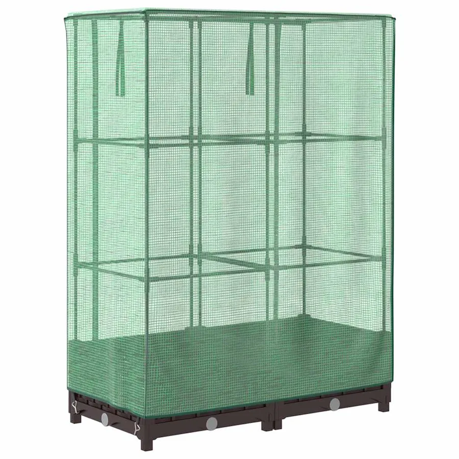 Jardinière surélevée avec housse aspect rotin 80x40x123 cm - 6