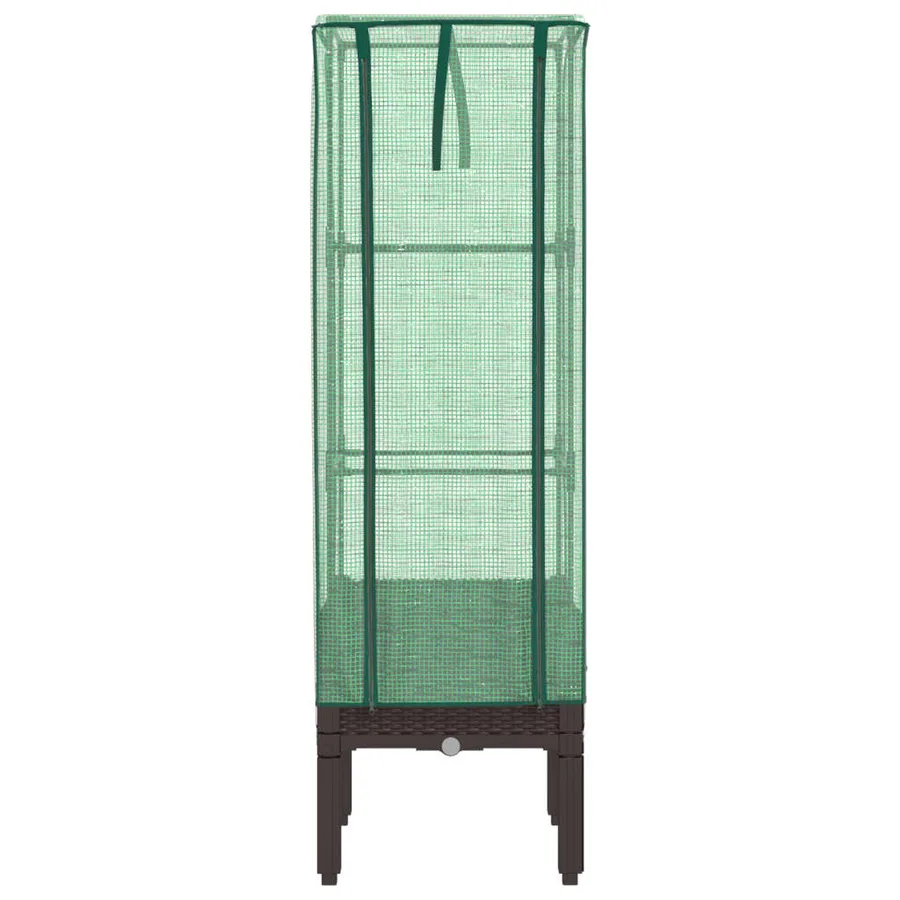 Jardinière surélevée avec housse aspect rotin 40x40x140 cm - 4