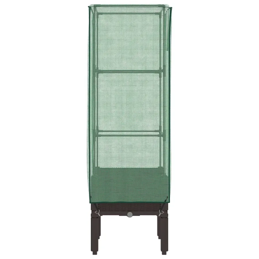 Jardinière surélevée avec housse aspect rotin 40x40x140 cm - 5
