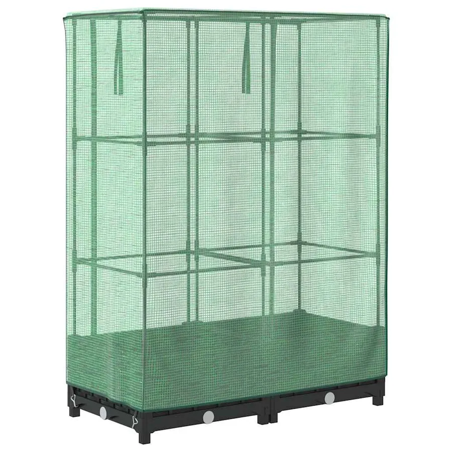 Jardinière surélevée avec housse aspect rotin 80x40x123 cm - 6