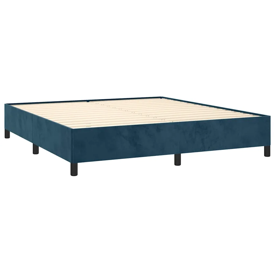 Cadre de lit sans matelas bleu foncé 180x200 cm velours - 4