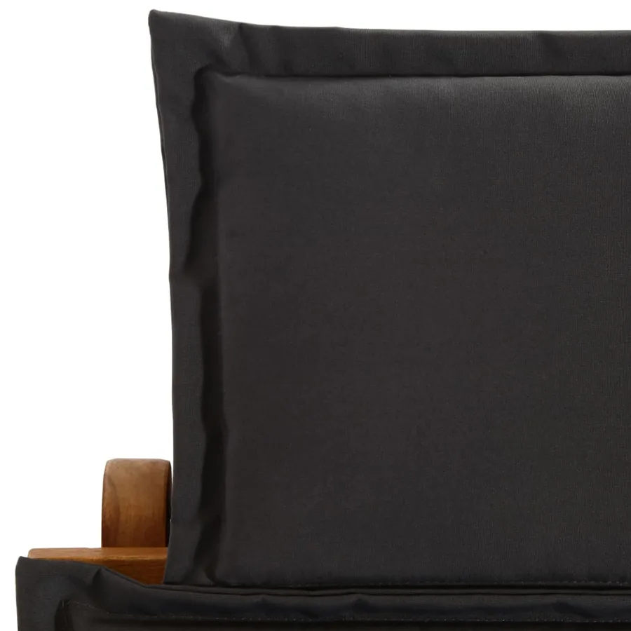 Sun lounger with cushion Solid acacia wood Dark grey - 6