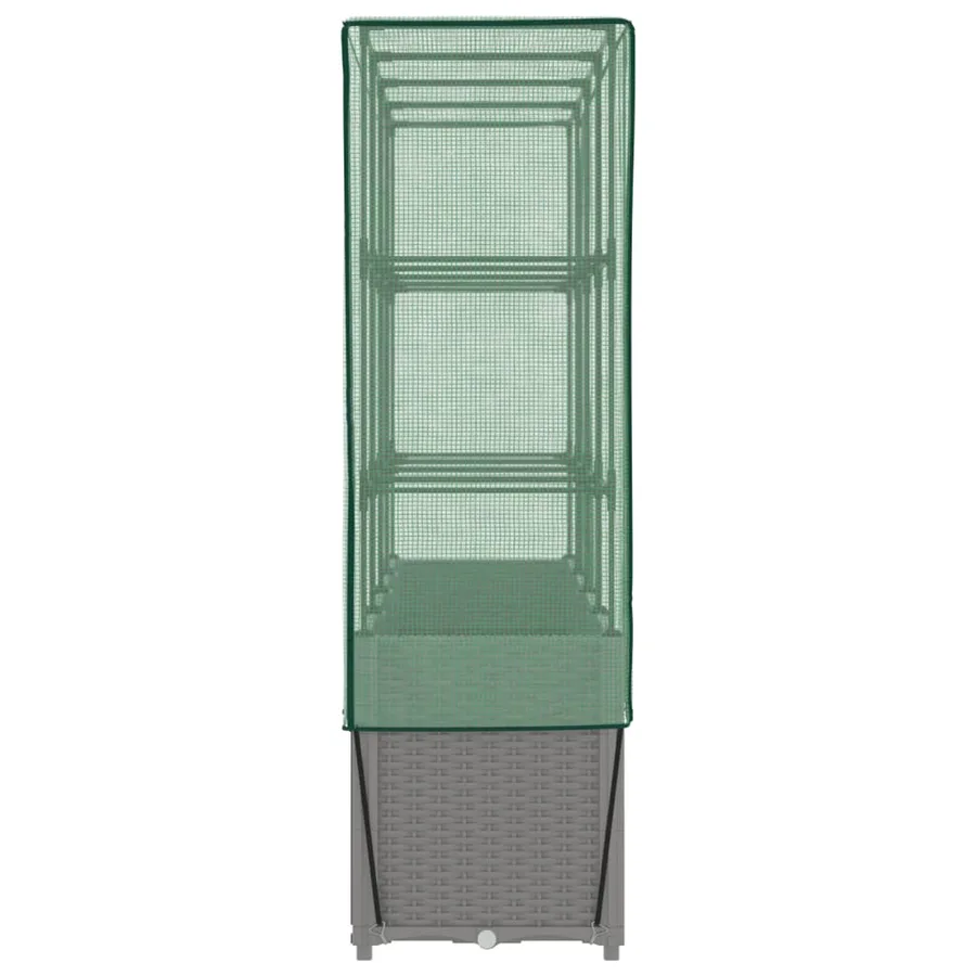 Jardinière surélevée avec housse aspect rotin 160x40x153 cm - 5