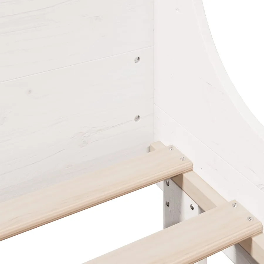 Cadre de lit sans matelas blanc 150x200 cm bois de pin massif - 9